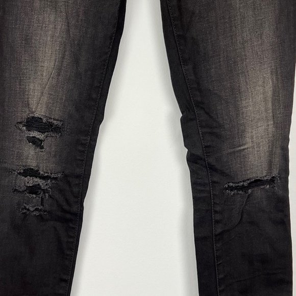 AG Adriano Goldschmied Legging Ankle Skinny Jeans 4 Year Distressed Black sz 24 - Picture 4 of 12